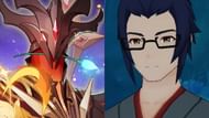 Enjou in his Abyss Lector form and his in-game NPC form (Image via HoYoverse)
